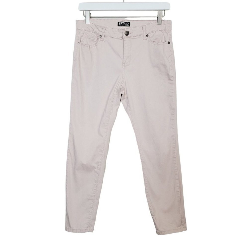 Buffalo David Bitton Sz 6 Daily Mid-Rise Stretch Skinny Ankle Grazer Jeans Nude